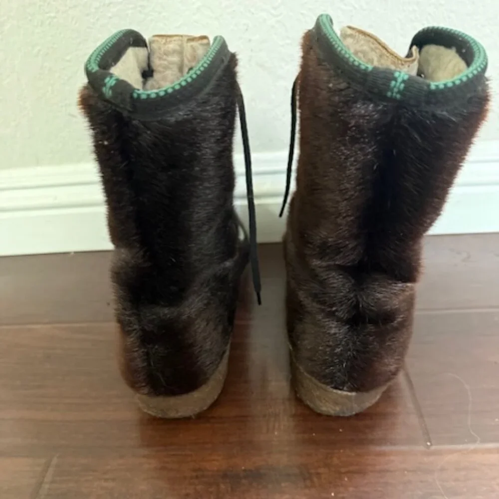 NORWEGIAN LAPLAND SAAMI Reindeer Fur Shoes Vintage Handmade